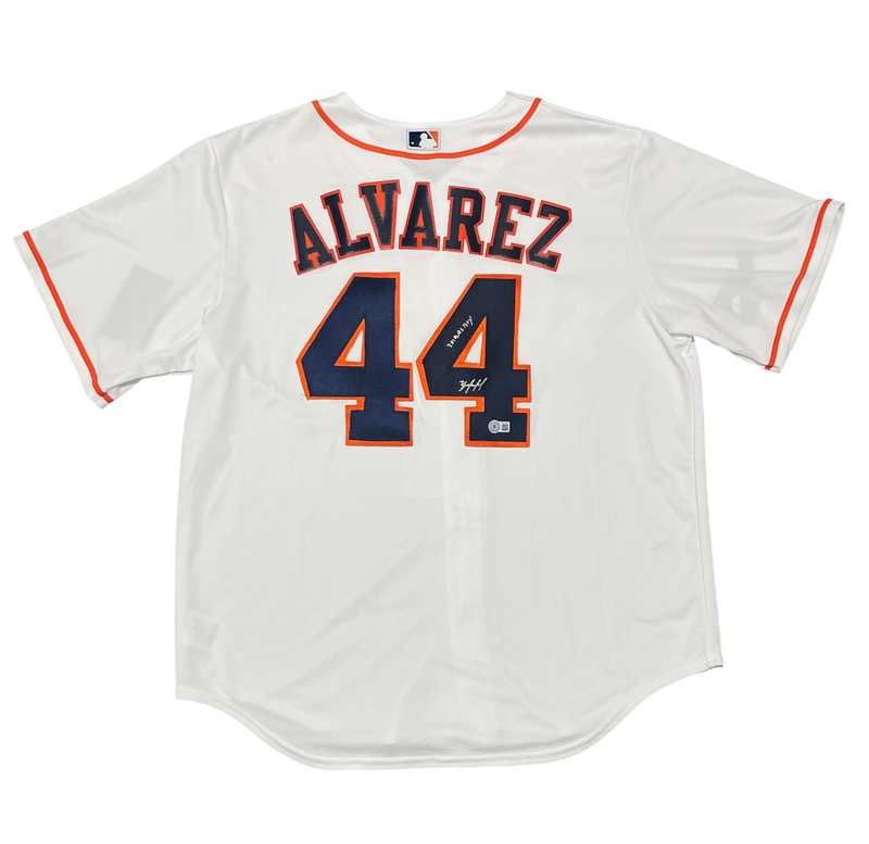 Yordan Alvarez Signed Astros Nike Jersey w/ 2019 AL ROY Beckett Witness BAS COA