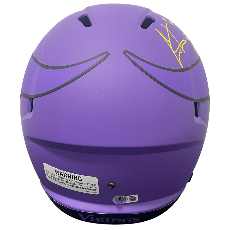 Cris Carter Signed Vikings Rave Full Size FS Helmet w/ HOF + TDs Beckett BAS COA