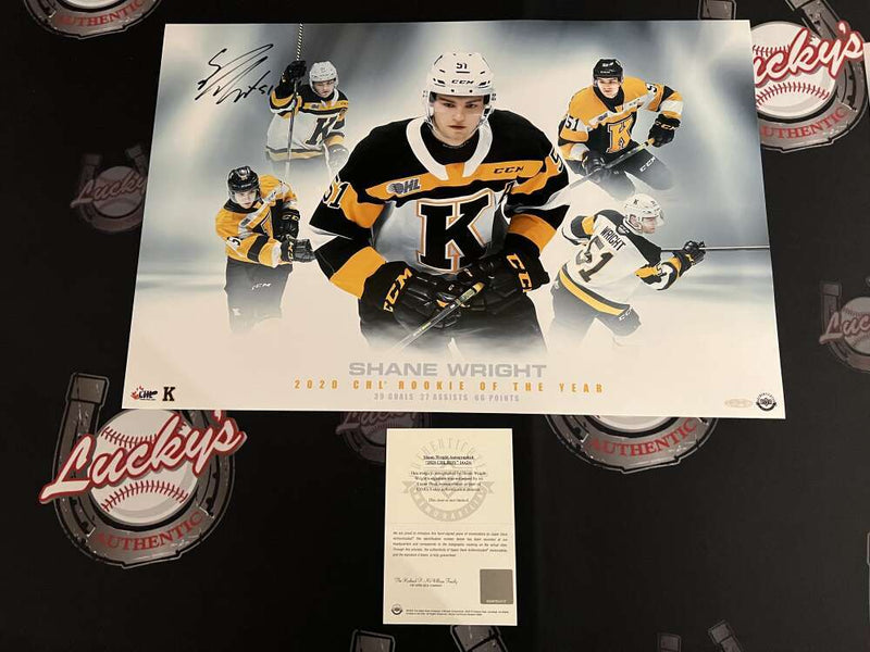 Shane Wright Signed Auto 16x24 Photo 2020 CHL ROY Upper Deck UDA COA QTY Kraken