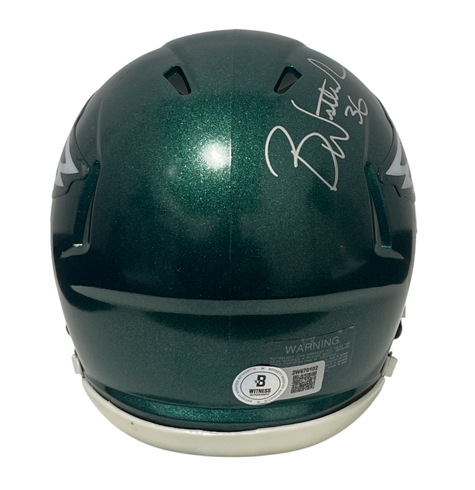 Brian Westbrook Signed Eagles Speed Mini Helmet Beckett Witness BAS COA