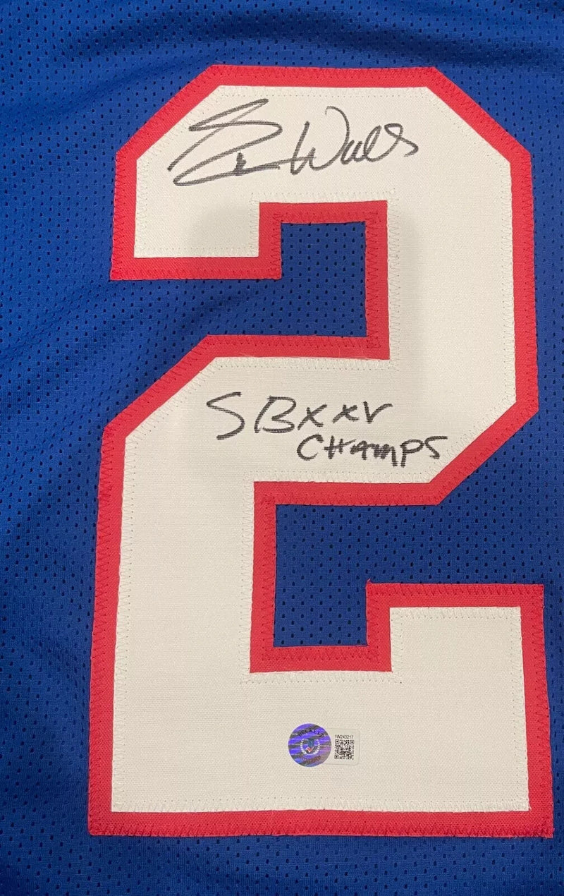 Everson Walls Signed New York Giants Custom Jersey SB XXV Champs Beckett BAS COA