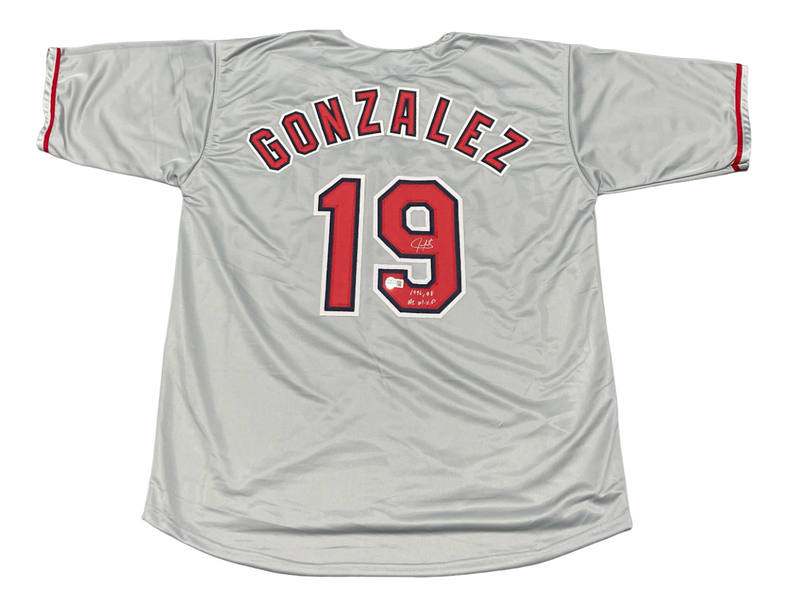 Juan Gonzalez Signed Rangers Custom Jersey w/ 96, 98 AL MVP Beckett Wit BAS COA