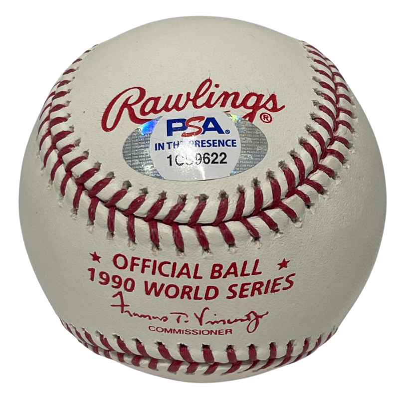 Jose Rijo Signed 1990 World Series ROMLB Baseball w/ 90 WS MVP PSA COA Reds