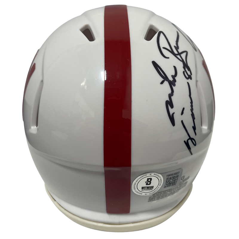 Mike Rozier & Irving Fryar Signed Nebraska Mini Helmet w/ Insc Beckett W BAS COA