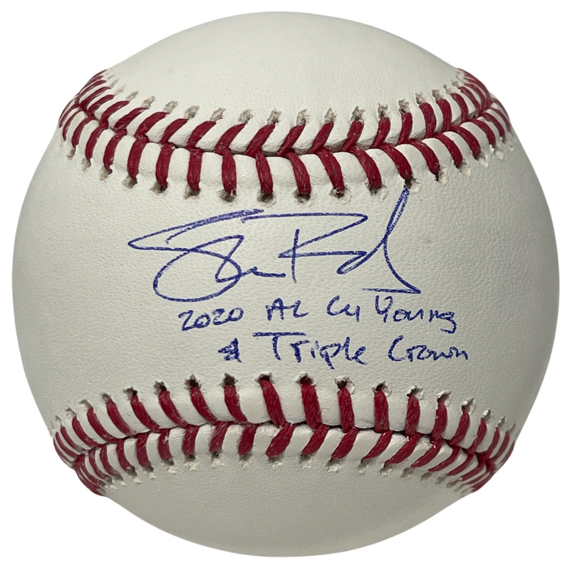 Shane Bieber Signed ROMLB Baseball w/ 2020 AL CY Young + TC Beckett BAS COA