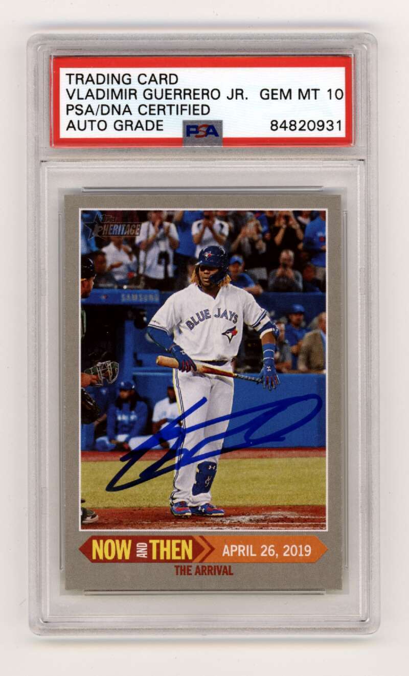 Vladimir Guerrero Jr. 2019 Topps Heritage Now & Then #NT-12 Signed PSA 10 Auto