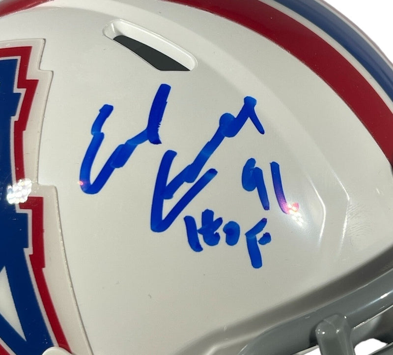 Earl Campbell & Warren Moon Signed Oilers Mini Helmet w HOF Beckett Wit BAS COA
