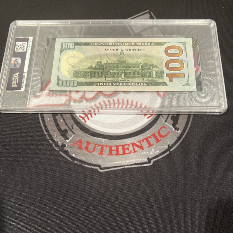 Floyd Mayweather Jr. Signed $100 Bill US Currency x4 Inscription PSA Auth Auto E