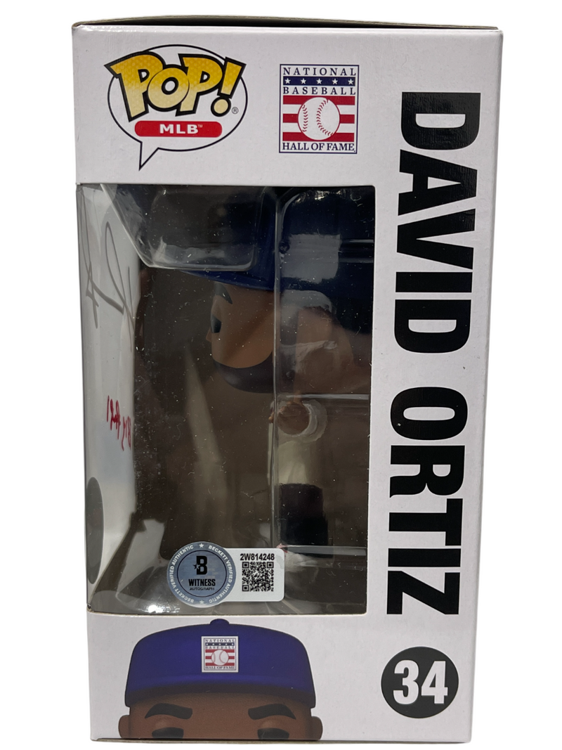 David Ortiz Signed SGA Red Sox Funko Pop 34 w/ Big Papi Beckett Witness BAS COA