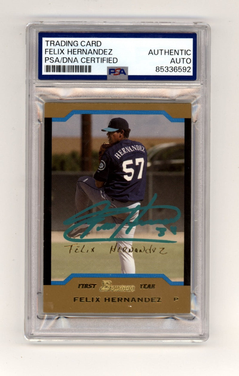 Felix Hernandez 2004 Bowman #224 1st Gold Signed Rookie RC PSA Auto Mariners