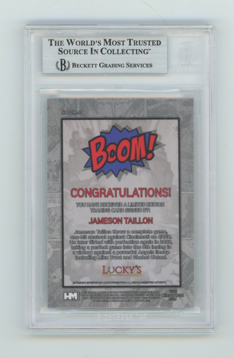 Jameson Taillon 2024 Hits Memorabilia BOOM Silver Signed BGS BAS Auto Chicago
