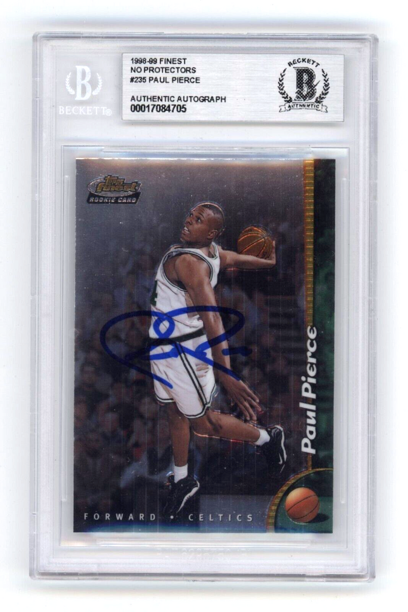 Paul Pierce 1998-99 Topps Finest #235 Rookie RC Signed Beckett BAS BGS Auto