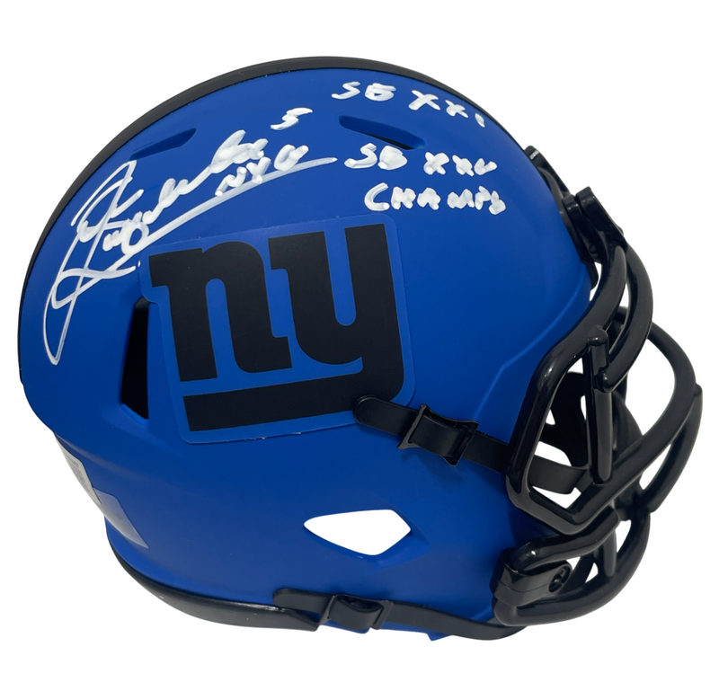 Sean Landeta Signed New York Giants Rave Mini Helmet w/ 3 Ins Beckett W BAS COA