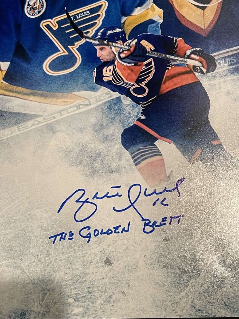 Brett Hull Signed 16x20 Photo Comp LE/16 JSA COA The Golden Brett Blues