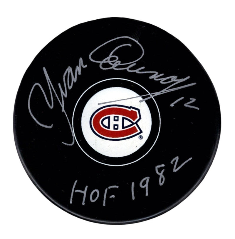 Yvan Cournoyer Signed Autographed Montreal Canadians Puck HOF 1982 JSA COA