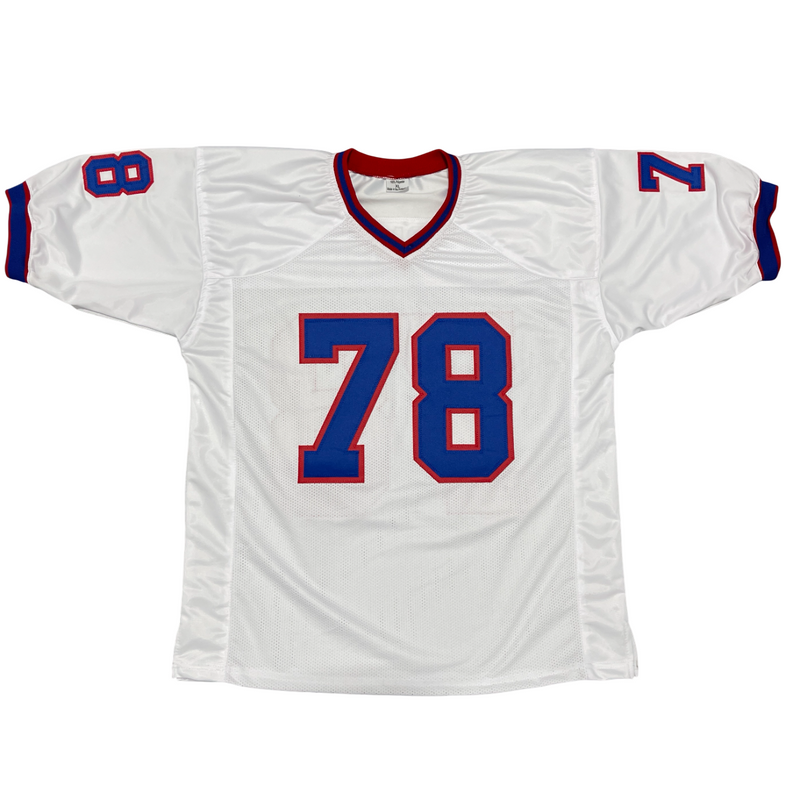 Bruce Smith Signed Buffalo Bills Custom White Jersey Beckett Witness BAS COA