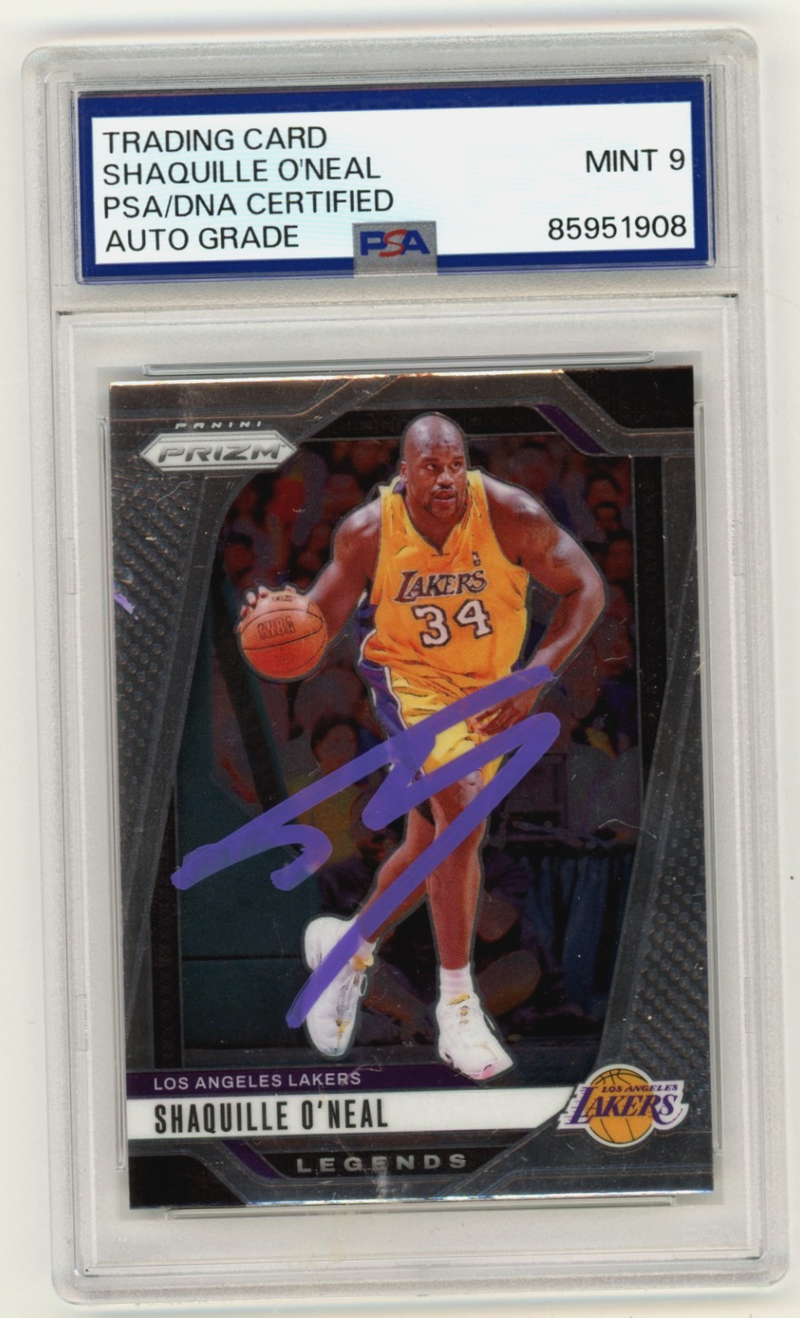 Shaquille O'Neal 2024-25 Panini Prizm #290 Signed PSA 9 Auto Shaq Lakers