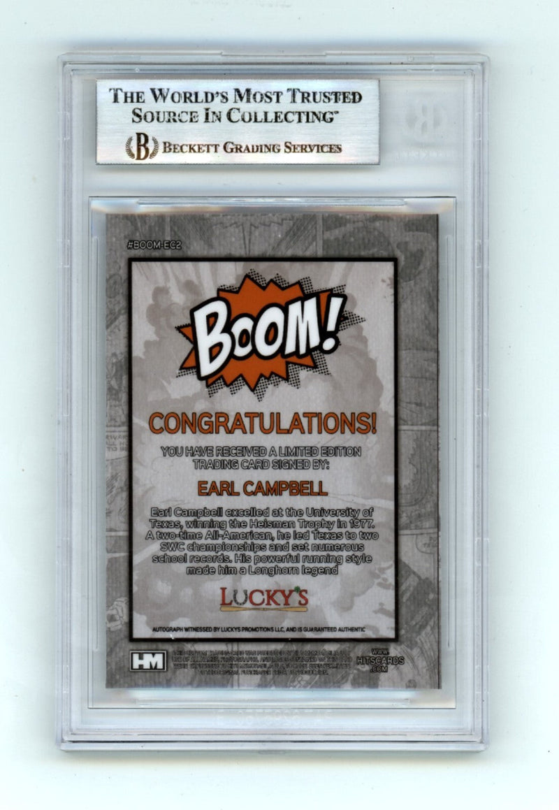 Earl Campbell 2024 Hits Memorabilia BOOM Silver Signed BGS BAS Auto Texas