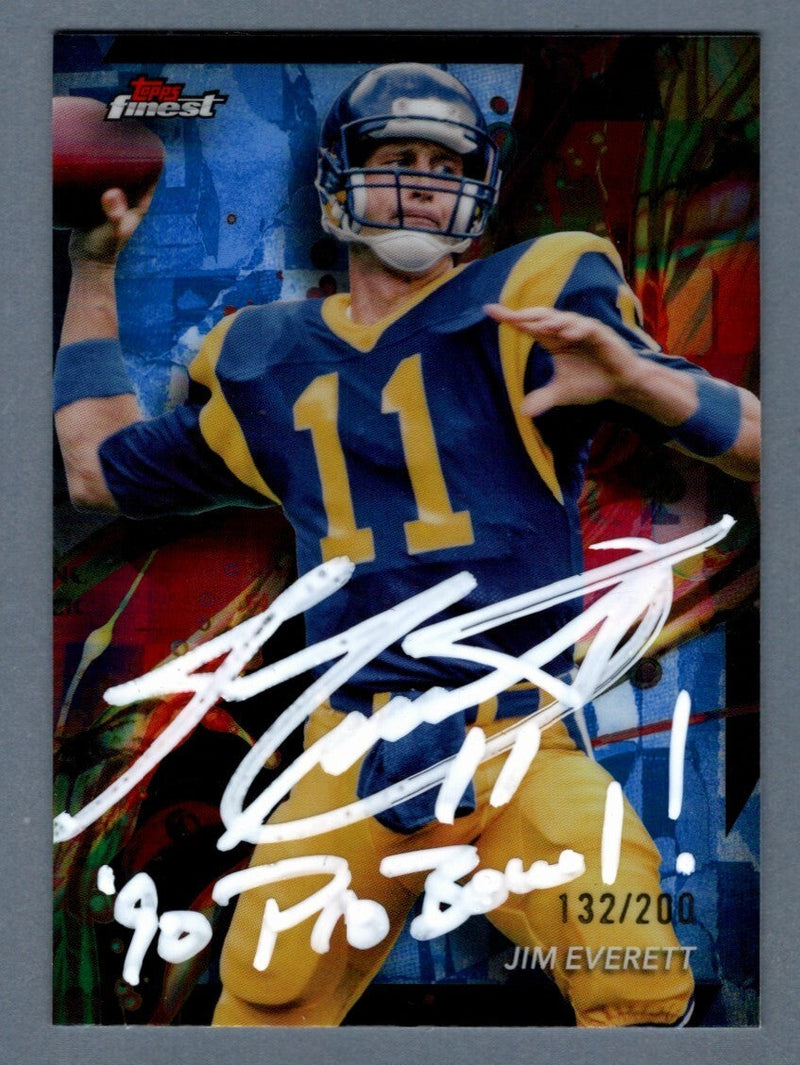 Jim Everett Signed 2024 Topps Finest #42 Blue Refractor #/200 Insc. LSCM COA