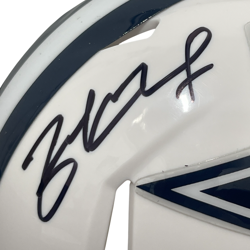 Zack Martin Signed Dallas Cowboys Alt White Mini Helmet Beckett Witness BAS COA