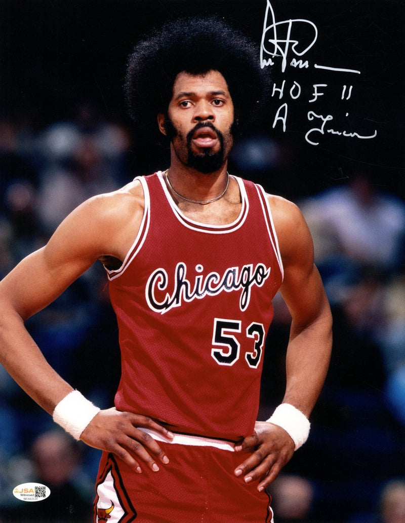 Artis Gilmore Signed Chicago Bulls 11x14 Photo w/ HOF 11 & A Train JSA Wit. COA