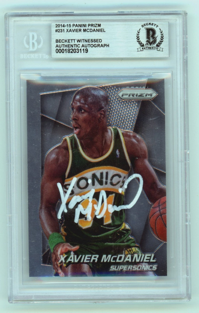 Xavier McDaniel 2014-15 Panni Prizm #231 Signed Beckett BGS BAS Auto Supersonics