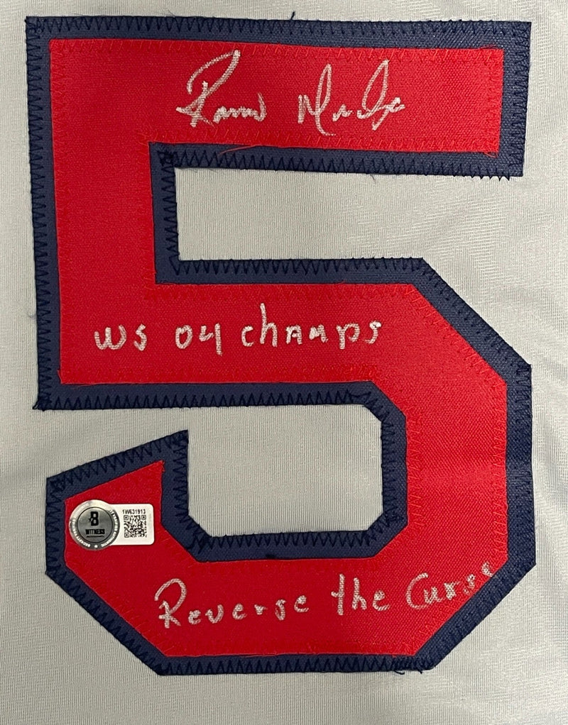 Ramiro Mendoza Signed Custom Red Sox Jersey w/ 2 WS Ins Beckett Witness BAS COA
