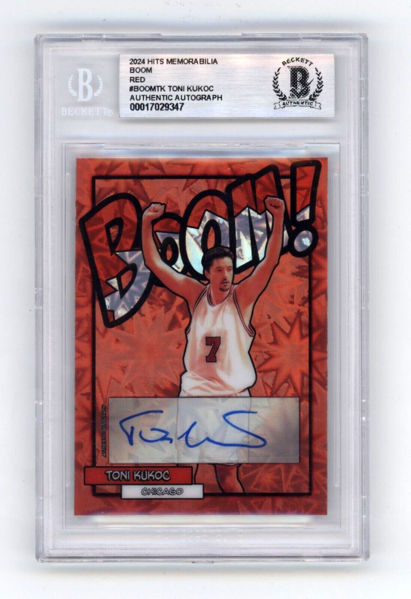 Toni Kukoc 2024 Hits Memorabilia BOOM Red Jersey # 7/7 Signed BGS BAS Auto