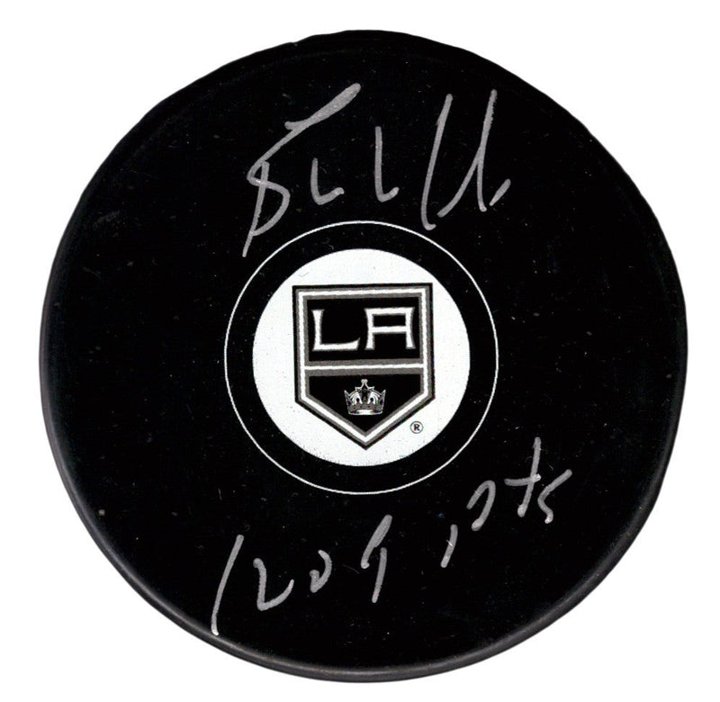 Bernie Nicholls Signed Los Angeles Kings Logo Puck w/ 1209 PTS JSA Witness COA