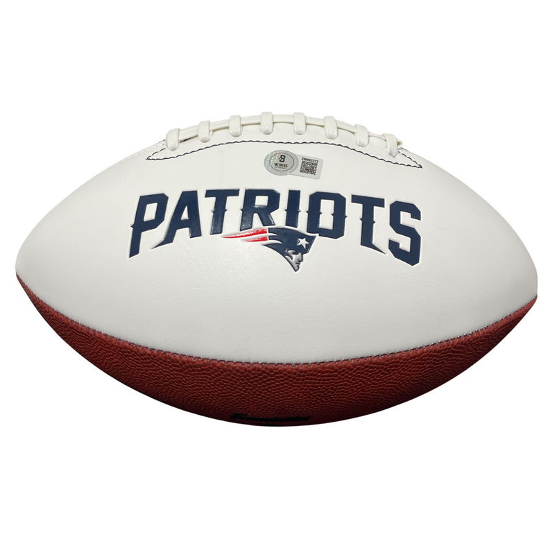 Rodney Harrison Signed New England Patriots White Football Beckett Wit BAS COA