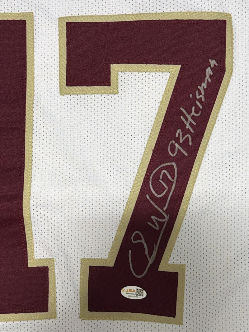 Charlie Ward Signed Florida State Custom Jersey w/ 93 Heisman JSA Witness COA