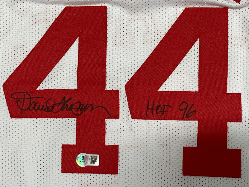 David Thompson Signed NC State Custom Jersey w/ HOF 96 Beckett Witness BAS COA