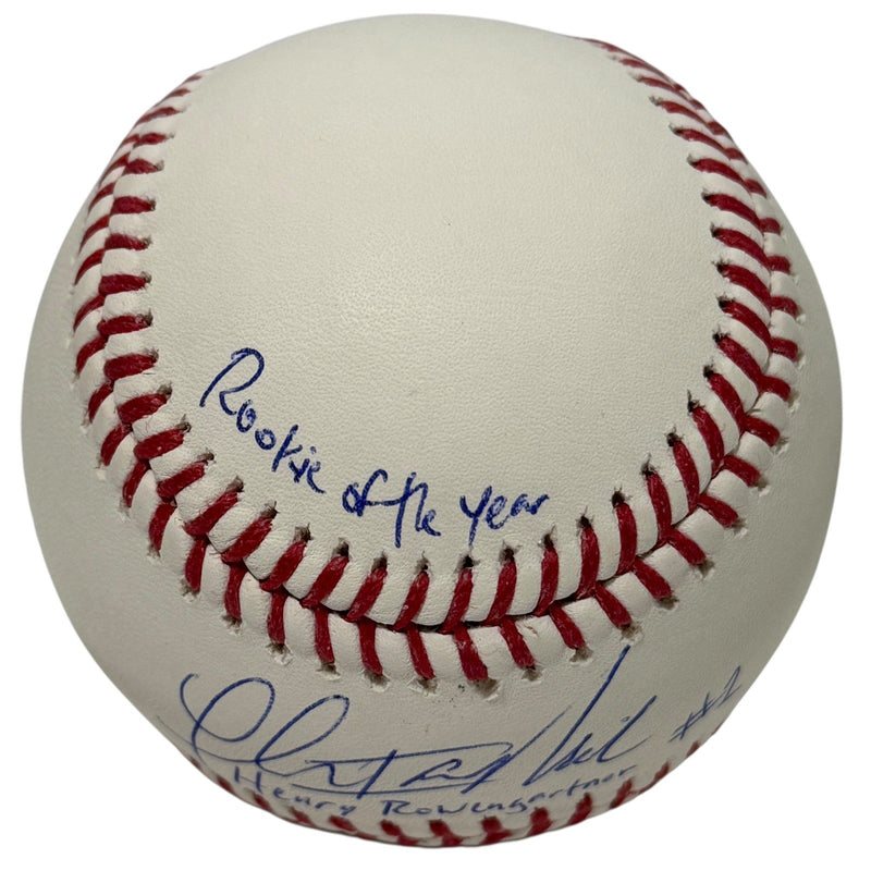 Thomas Ian Nicholas Signed ROMLB Baseball w/ Insc. + Quote Beckett BAS COA ROY