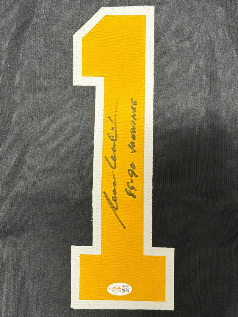 Rejean Lemelin Signed Boston Bruins Custom Jersey w/ 89-90 Jennings JSA Wit COA