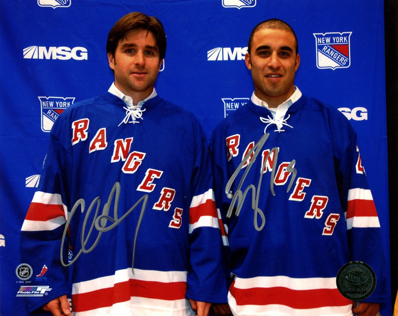 Chris Drury + Scott Gomez Dual Signed New York Rangers 8x10 Photo File LSCM COA