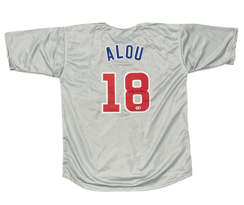 Moises Alou Signed Chicago Cubs Custom Jersey Beckett Witness BAS COA