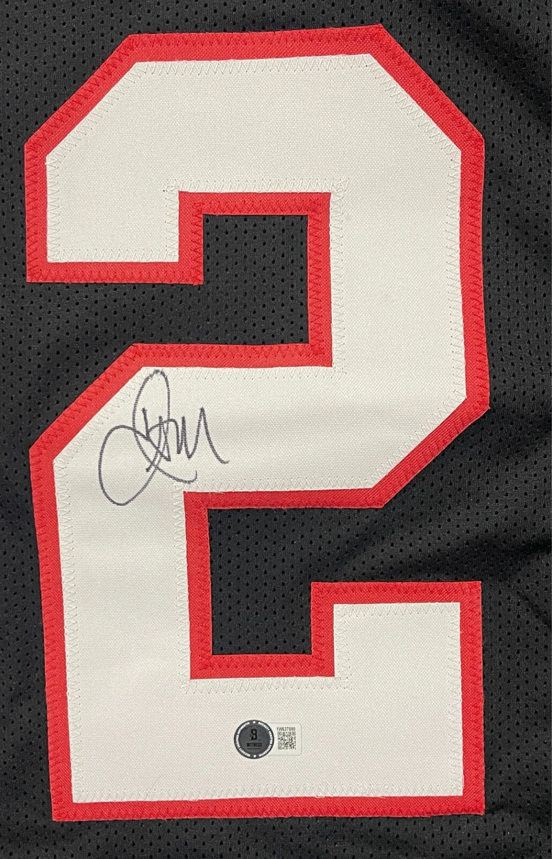 Jamal Anderson Signed Atlanta Falcons Custom Jersey Beckett Witness BAS COA
