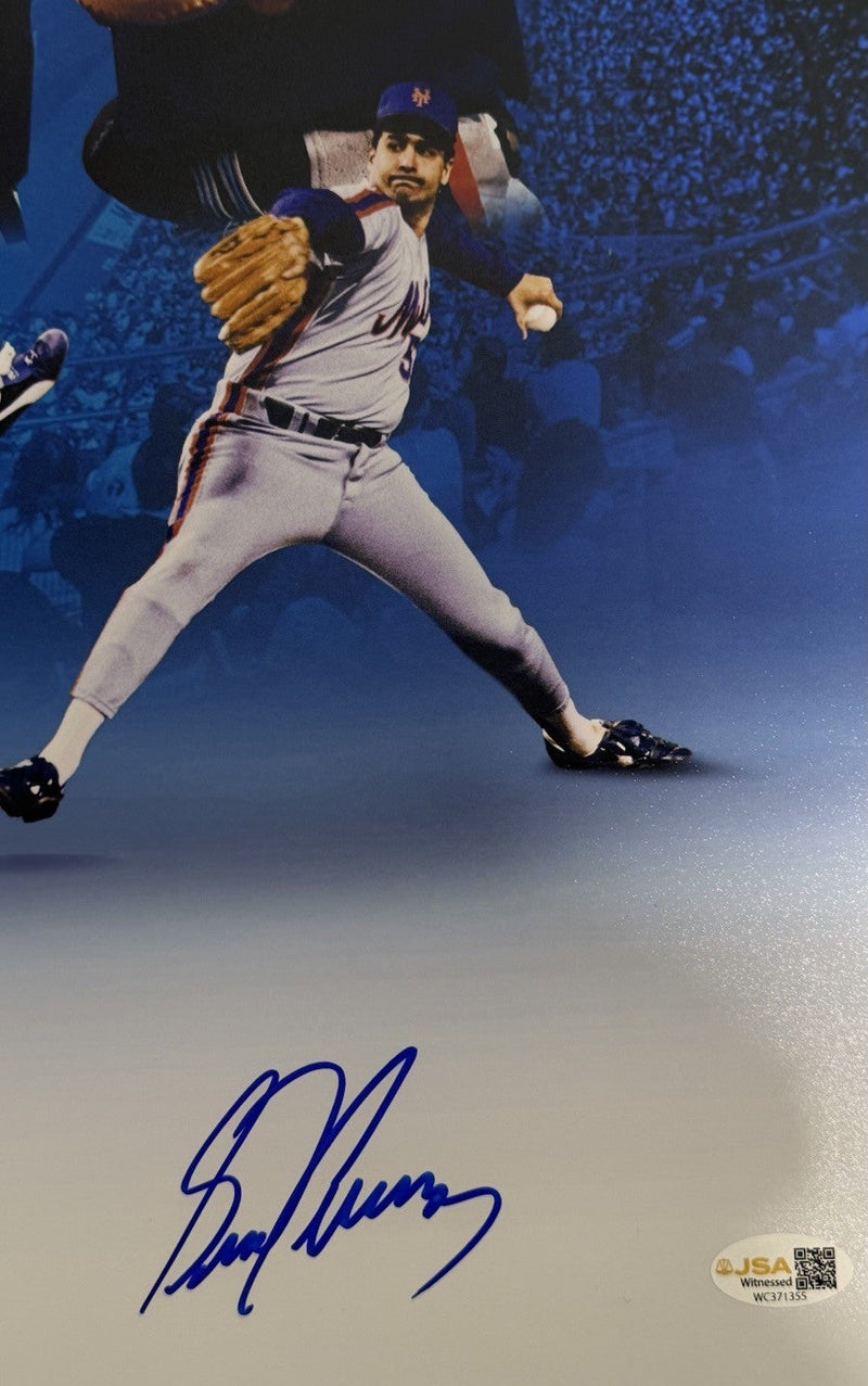 Gooden Darling Ojeda Fernandez Mets Starting 4 Signed 16x20 Photo Edit JSA W COA
