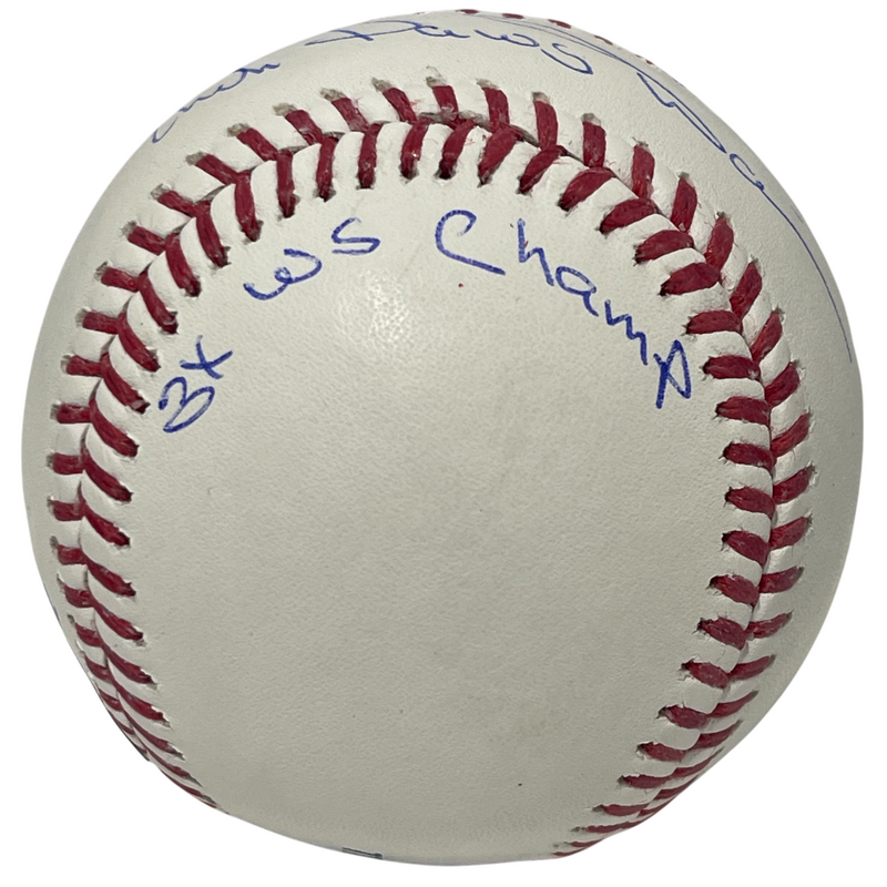 Chili Davis Signed ROMLB Baseball w/ Dawg + 2 Insc Beckett Witness BAS COA