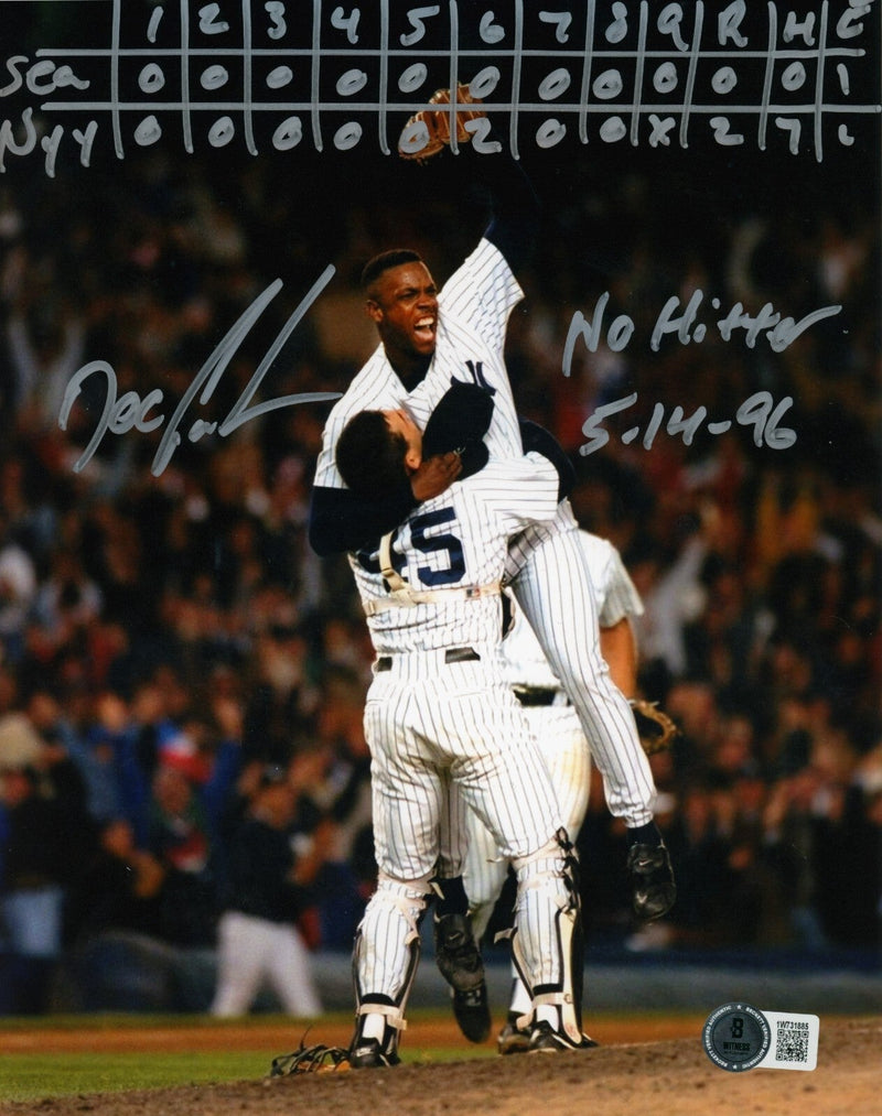 Doc Gooden Signed 8x10 Photo w/ No Hitter Line Score Drawn Beckett BAS COA