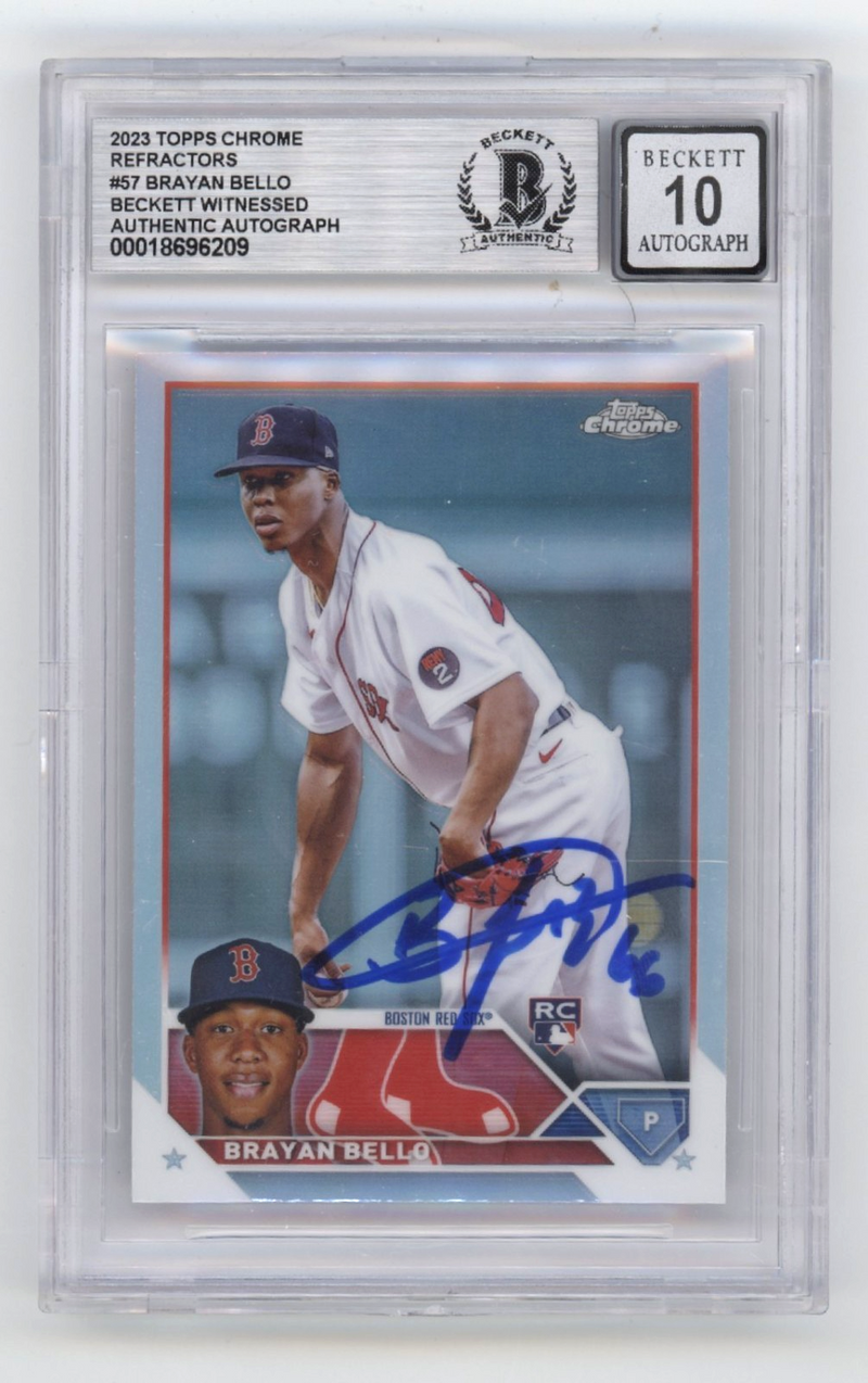 Brayan Bello 2023 Topps Chrome 57 Refractor Signed Rookie RC Beckett BGS 10 Auto