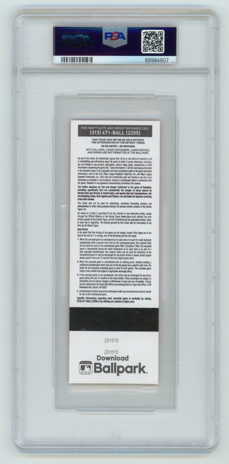 Miguel Cabrera Signed 3000th Hit Ticket 4/23/2022 w/ Inscription PSA 9 + Auto 10