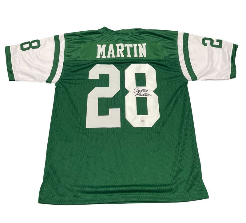 Curtis Martin Signed Autographed New York Jets Custom Green Jersey PSA COA