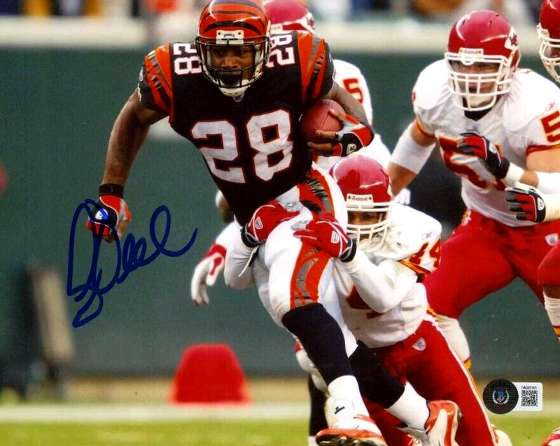 Corey Dillon Signed Cincinnati Bengals 8x10 Photo Beckett Witness BAS COA #3