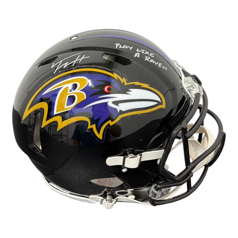 Trey Hendrickson Signed Ravens Authentic FS Full Size Helmet w/ Insc JSA W COA