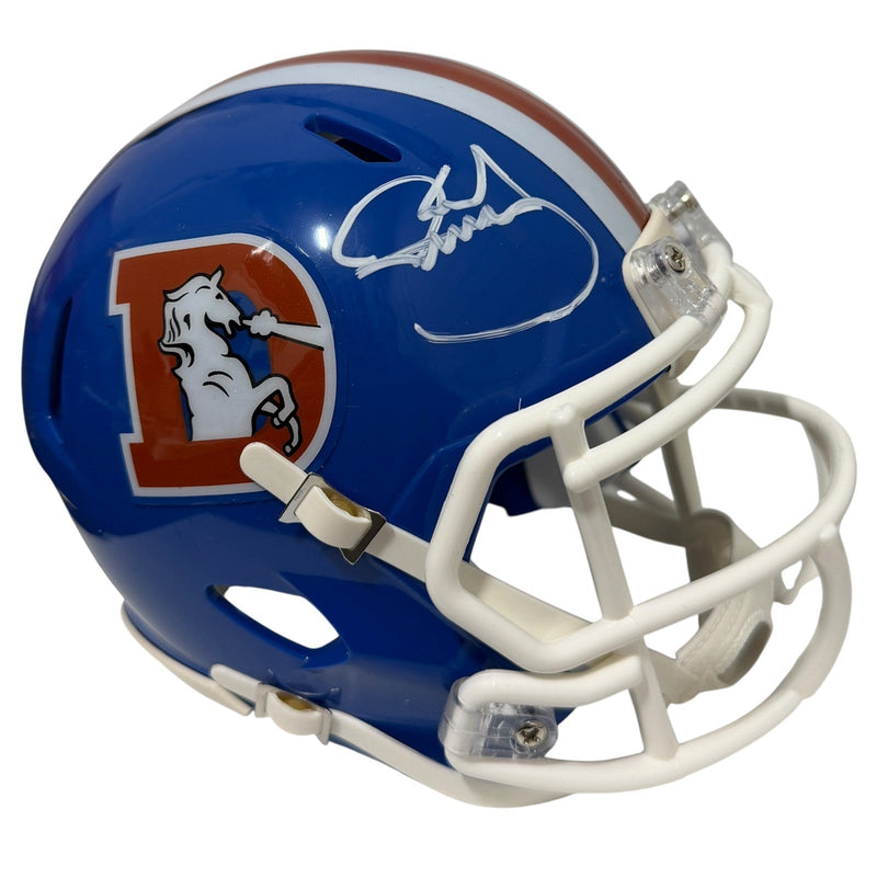 Karl Mecklenburg Signed Denver Broncos TB Mini Helmet JSA Witness COA