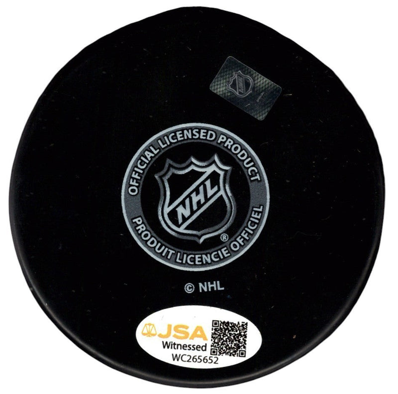 Bernie Nicholls Signed Los Angeles Kings Logo Puck w 70 Goals 89 JSA Witness COA