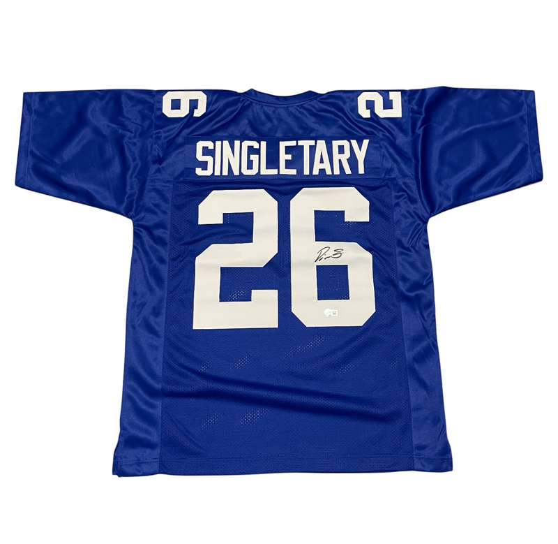 Devin Singletary Signed New York Giants Custom Jersey Beckett Witness BAS COA