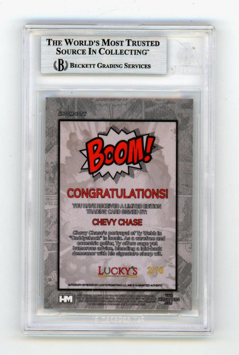 Chevy Chase Ty Webb 2024 Hits Memorabilia BOOM Gold /10 Signed BGS BAS Auto