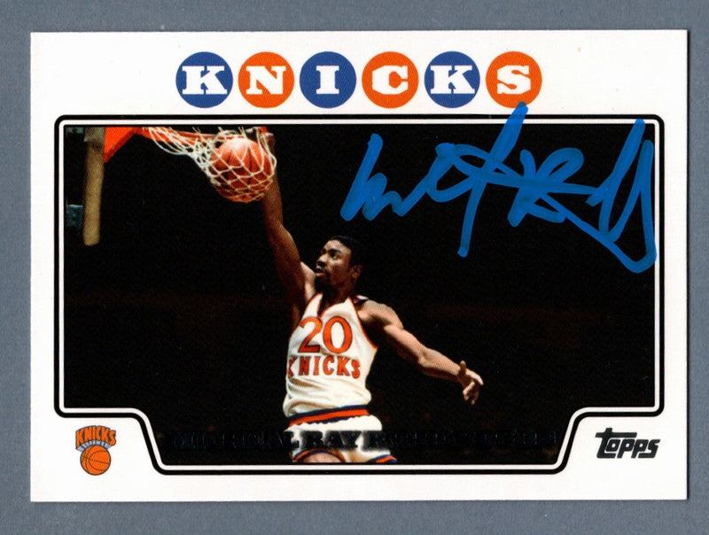 Micheal Ray Richardson Signed 2008-09 Topps Basketball 186 LSCM COA NY Knicks